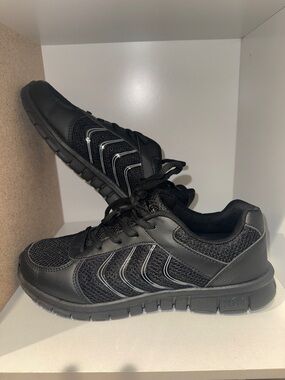 2 for $15 size 6.5 worn once Black Mesh & faux Leather Lace-Up Sneakers